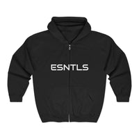 ESNTLS Zip Hoodie — Minimal Logo Full‑Zip Sweatshirt