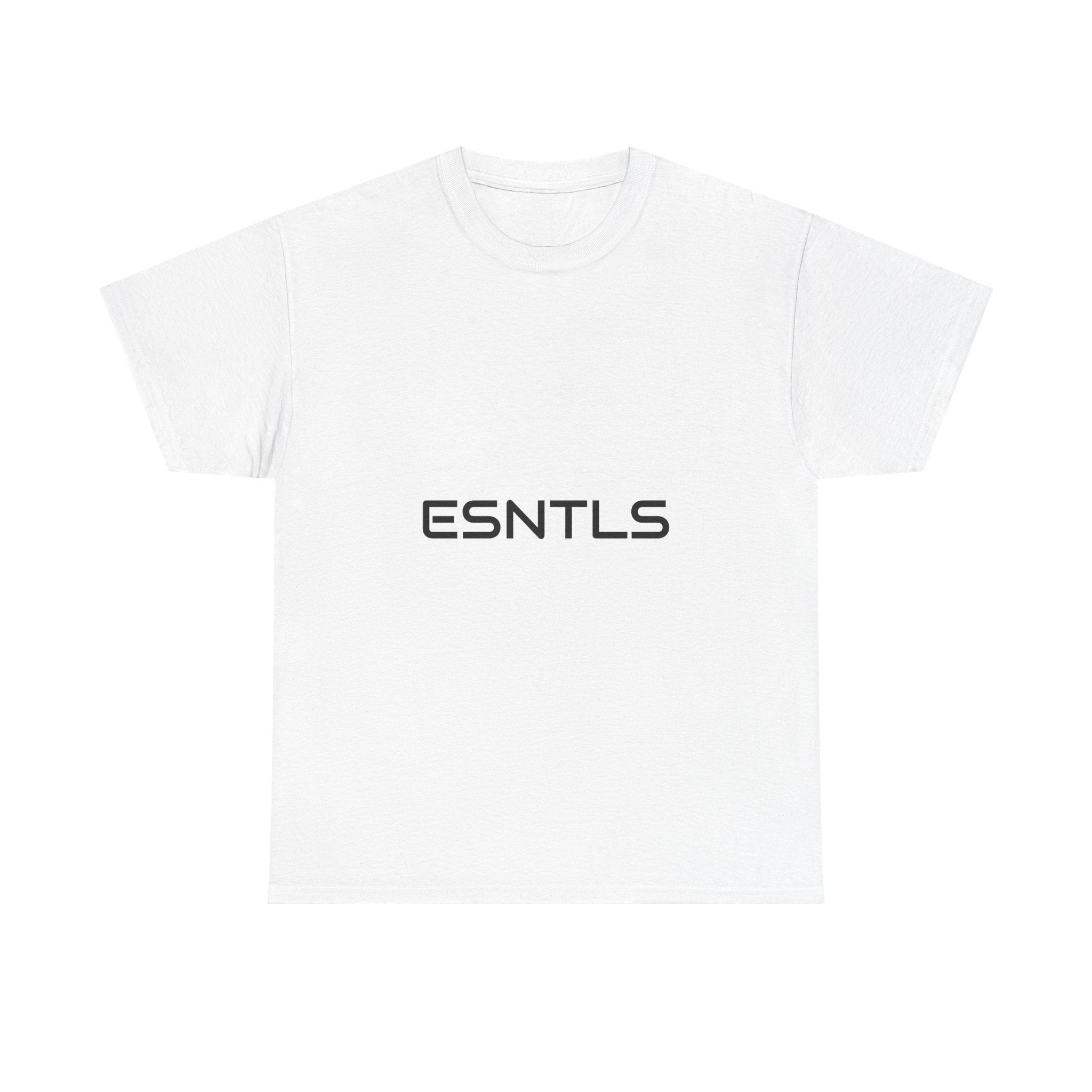 ESNTLS Minimal Logo Tee — Essential Casual White T-Shirt