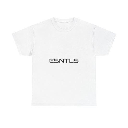 ESNTLS Minimal Logo Tee — Essential Casual White T-Shirt