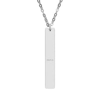 Engravable Vertical Bar Necklace – Personalized Silver Name Plate Pendant